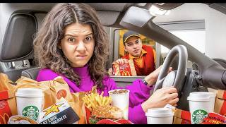 Eating ONLY DRIVE THRU FOOD for 24 hours [upl. by Ahab]