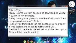 Download Windows 7 ISO File in 10MB  Highly Compressed Rar File  Working 100  HD [upl. by Lindsey]