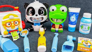 Toy asmr Pororo Eating and Brushing Teeth ASMR😬💊Medicine Box  뽀로로 병원놀이 장난감 [upl. by Gilman]