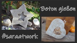 Beton gießen  Betonfiguren günstig selber machen  saraatwork spethmanndesign DIY [upl. by Evangeline733]