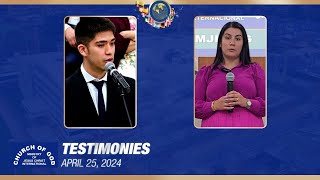 Testimonies – April 25 2024  CGMJCI [upl. by Chapa]