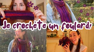 Je crochète un foulard pour l’hiver qui approche au Québec 🥶🧣 [upl. by Aronos210]