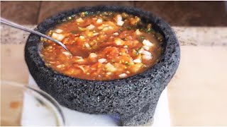 SALSA MOLCAJETE receta facil 🔴 EN VIVO [upl. by Setsero238]