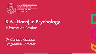 CAO Choices Open Evening  Psychology Talk  Carlow College St Patricks [upl. by Burman]