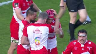 TOP 14  Essai de Mathieu HIRIGOYEN BO  Montpellier HR  Biarritz Olympique J21Saison 20212022 [upl. by Uyr]