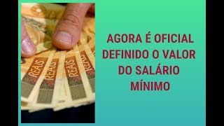 Definido o valor do salário mínimo [upl. by Hollis]