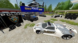 Finding Lamborghini Police Cars in Abandoned Police Station  Farming Simulator 22 [upl. by Swagerty]