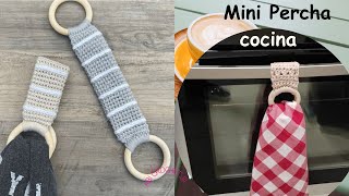 Mini percha Multiusos a crochet  colgador cocina  patterns ganchillo [upl. by Anir848]