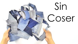 Idea para utilizar RETAZOS de JEANS  Sin Coser Reciclaje Ecobrisa [upl. by Aurilia846]