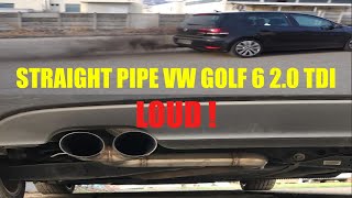 Golf V 20 Tdi 280Hp Custom Exhaust  Straight Pipe [upl. by Hyacinthie839]