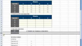 Ejemplo de asignacion en EXCEL programacion lineal [upl. by Ahtenek]