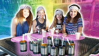 GROSS Canned Food Challenge Haschak Sisters [upl. by Emmit]