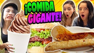 24 HORAS COMIENDO COMIDA GIGANTE 🍔 RETO EXTREMO 🔥 Vloggeras Fantásticas [upl. by Riannon]