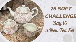 75 Soft Challenge Day 16  a New Tea Set [upl. by Aerdnahc173]