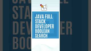 Java Full Stack Developer Boolean Search  Java Full Stack  booleansearch booleanstrings [upl. by Esil]