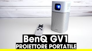 BenQ GV1 Divano e PopCorn  Proiettore portatile a batteria [upl. by Aierbma]