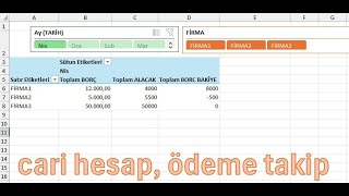 EXCEL CARİ HESAP  ÖDEME TAKİP [upl. by Einatsed]