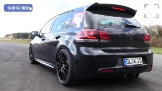 740 HP VW Golf 6 R 36 V6 BiTurbo HGP FAST 60230 kmh Acceleration [upl. by Icart]