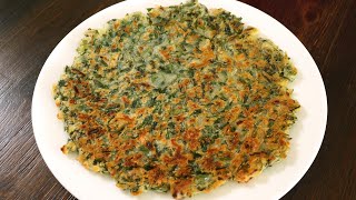 Chive pancake Buchujeon 부추전 [upl. by Valaree]