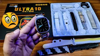 Ultra 10 SmartWatch 10in1 2024 Combo Unboxing 10 Straps Ultra Watch Unboxing amp Review Ultra 10 Watch [upl. by Ecnerat675]