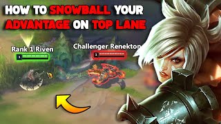 Rank 1 Challenger Riven teaches you How to Snowball your advantage on Top Lane [upl. by Nakeber]