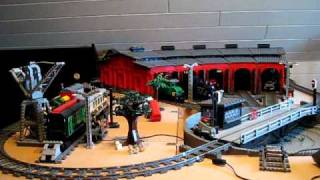 Lego Eisenbahn  Drehscheibe mit Lokschuppen [upl. by Bishop523]