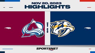 NHL Highlights  Avalanche vs Predators  November 20 2023 [upl. by Carisa817]