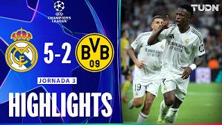 HIGHLIGHTS  Real Madrid 52 Borussia Dortmund  UEFA Champions League 2425  TUDN [upl. by Ahsemik4]