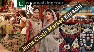 Jama Cloth Market Karachi Jama Cloth Market Bridal Dresses Karachi Walking Tour wowwalkingtour [upl. by Tedie]