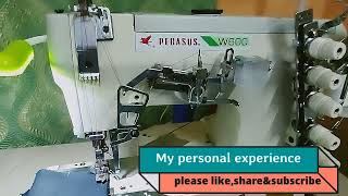 pegasus w600 Flatlock machine stitchingT shirtstrousersvestshoodies stitching machine [upl. by Ameen825]