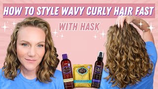 Fast Drugstore Routine for Perfect Curly Hair  ft Hask Hair Care [upl. by Quent786]