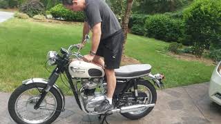 1966 Triumph Bonneville T120 650cc Cold Start [upl. by Ahsino]