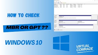 How to Check MBR or GPT Partition on Windows 1011  Virtual Comrade [upl. by Assilana]