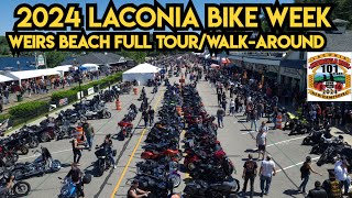 Laconia Bike Week 2024  Weirs Beach WalkAround Tour  The BUSIEST and BEST Day of Bike Week [upl. by Hildegarde]