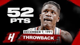 NBA Throwback Dominique Wilkins 52 Points Highlights vs Knicks  December 7 1991 [upl. by Kristi]