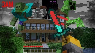 SCARY MUTANT CREATURES APPEAR AT 3AM IN MY HOUSE IN MINECRAFT  Minecraft Mods [upl. by Nurse]