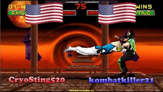 Mortal Kombat II ➤ CryoSting520 Usa vs kombatkiller21 Usa mk2 [upl. by Aniweta]