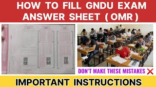 How to Fill GNDU Exam Answer Sheet  OMR Sheet  Blue or Black Pen  How to Write  Exam News Today [upl. by Torrin892]