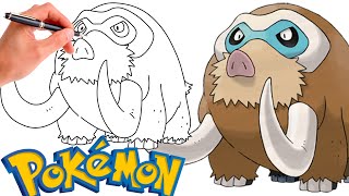 How To Draw MAMOSWINE POKEMON 473  Generation 4 [upl. by Oimetra]