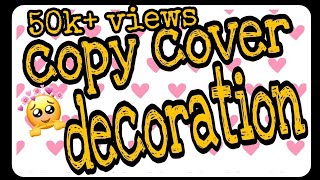 Copy cover decorationnotebook cover decorationdiy copy decorationnotebook design colour paper diy [upl. by Annez539]