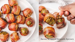 BACON WRAPPED BRUSSELS SPROUTS [upl. by Stefan324]