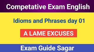 idioms and phrases day 01  a lame excuses [upl. by Vivle]