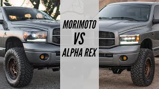 Alpha Rex Luxx VS Nova Vs Morimoto  Ram Headlight Comparison Review [upl. by Hainahpez]