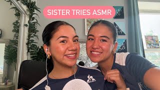 SISTER TRIES ASMR FOR THE FIRST TIME 😇 QampA [upl. by Aroel]