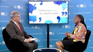 HE Omobola Johnson Minister Ministry of ICT Nigeria  Interview ITU Telecom World 2013 [upl. by Welcy]