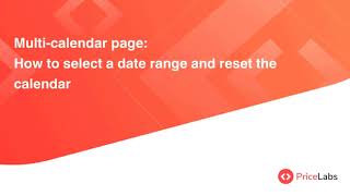 Multicalendar How to select a date range and reset the calendar  PriceLabs [upl. by Airdnekal]