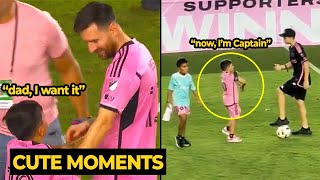 Mateo Messi show off his dads captain armband to his friends after celebrating MLS end of season [upl. by Kamillah]