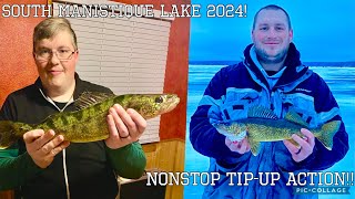 ICE FISHING IN GODS COUNTRY MICHIGANS UPPER PENINSULA  Manistique Lake Huge Pike Walleye Perch [upl. by Yur]