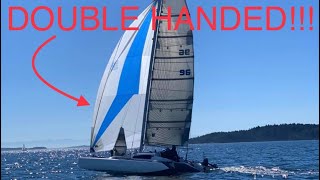 How Do You Fly a Spinnaker DOUBLE HANDED [upl. by Ahsias2]