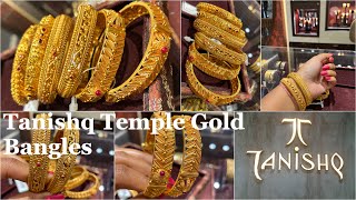 Tanishq Temple gold bangle Designs  Antique Temple finish Gold Bangles  Gold Bangles  Bangles [upl. by Ynattir]